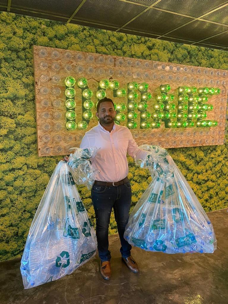 Last month, we started recycling PET bottles in our Dubai office
